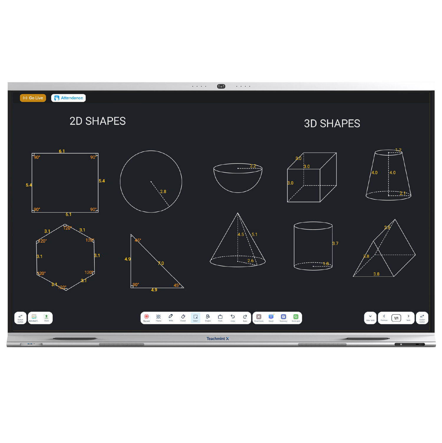 Interactive Whiteboard in panels