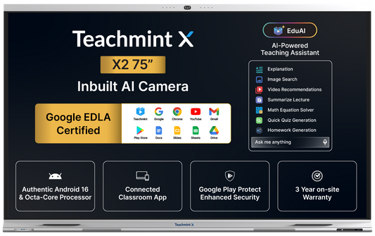 X2 75 inch (1.89 m) Smart Digital Board for Teaching (With Camera)