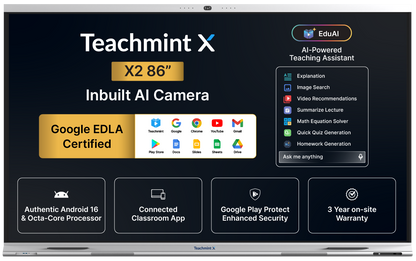 X2 86 inch (2.17 m) Digital Board for Teaching (With Camera)