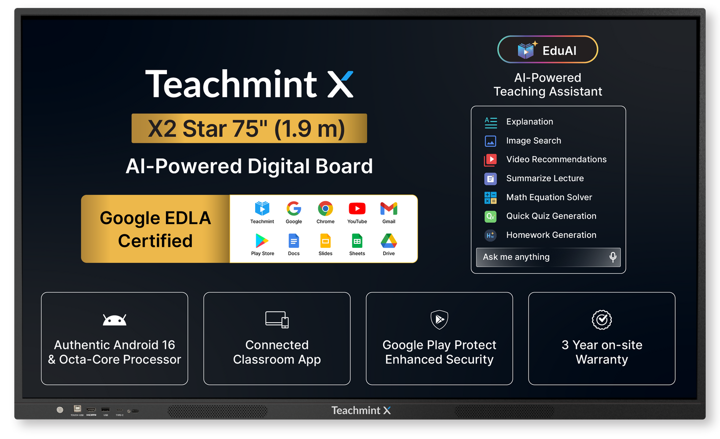 X2 Star Digital Board for Teaching – 75 inch (1.90 m)
