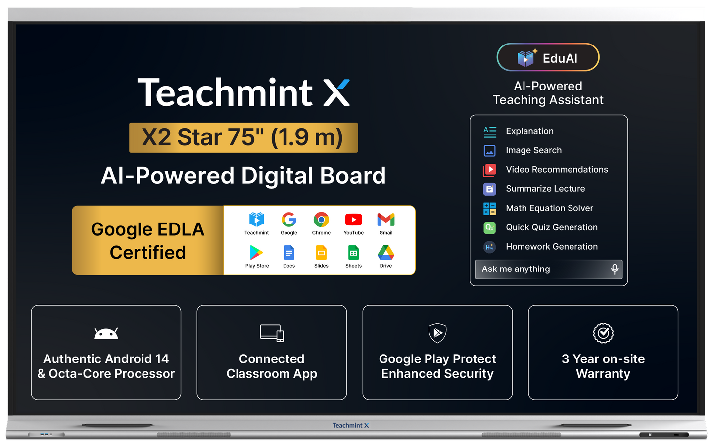 X2 Plus Digital Board for Teaching – 75 inch (1.90 m)