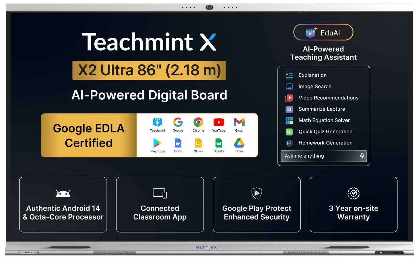 X2 Ultra Digital Board for Teaching – 86 inch (2.18 m)