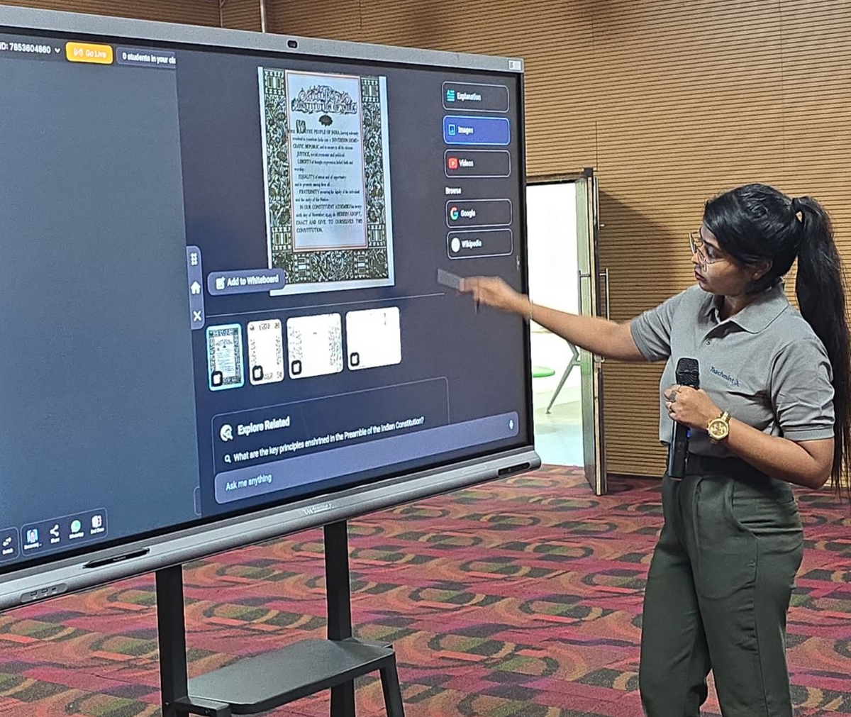 Interactive Panel Demonstration Interactive Flat Panel with inbuilt CPU | Teachmint X
